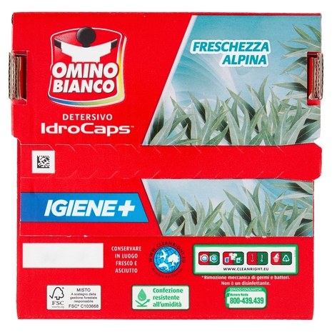Omino Bianco Detersivo IdroCaps Igiene+ Freschezza Alpina 20 x 19 ml